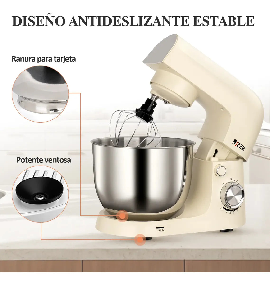 1500w Batidora De Pedestal Planetaria Jzzb 10 Vel 5 Lts 120v