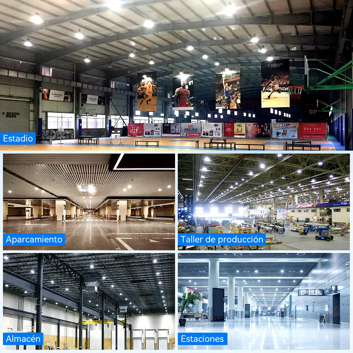 Lámpara LED Industrial UFO 300W JZZB Colgante Techo IP65 Aluminio luz blanca, cálida, neutra 100-265V lampara colgante 3 Color de la luz y Temperatura de color Alta Potencia