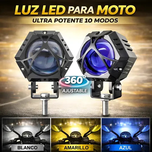 2pcs Faros Auxiliares Lupa 120w Para Auto Moto Con Estrobo