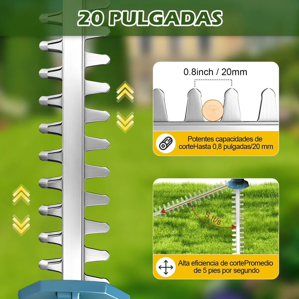 20 Inalámbrico 48v Cortasetos Serrucho Eléctrico Jardin