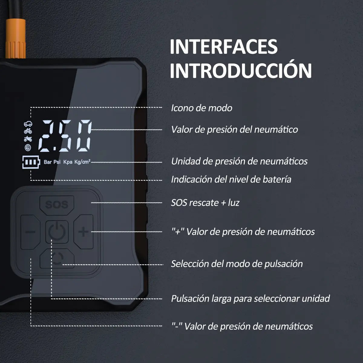 Jzzb® Bomba De Aire Inalámbrica Para Inflar Llantas Y Motocicleta
