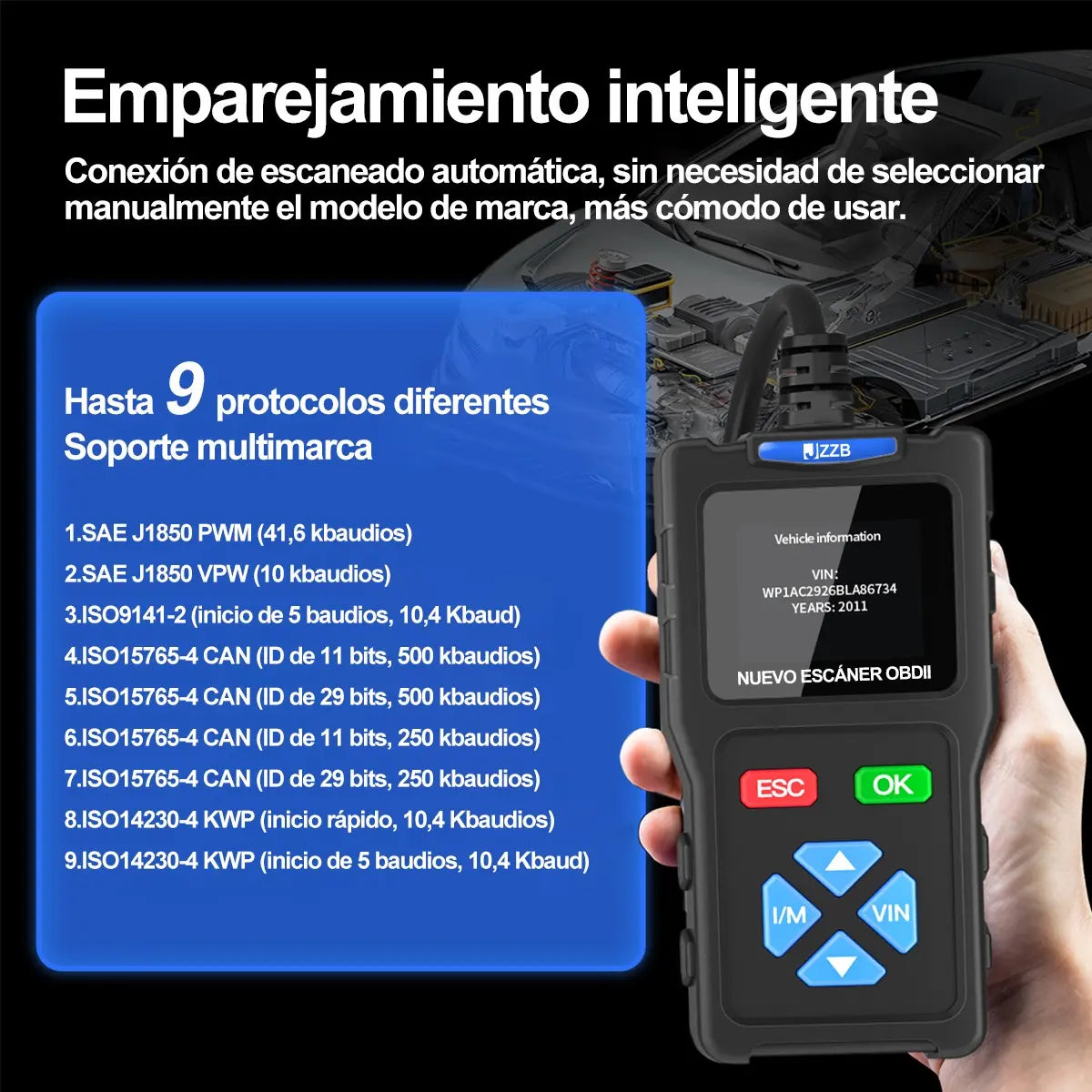 Jzzb Scanner Lanza El Escáner Automotriz Obd2 Mejor Económic