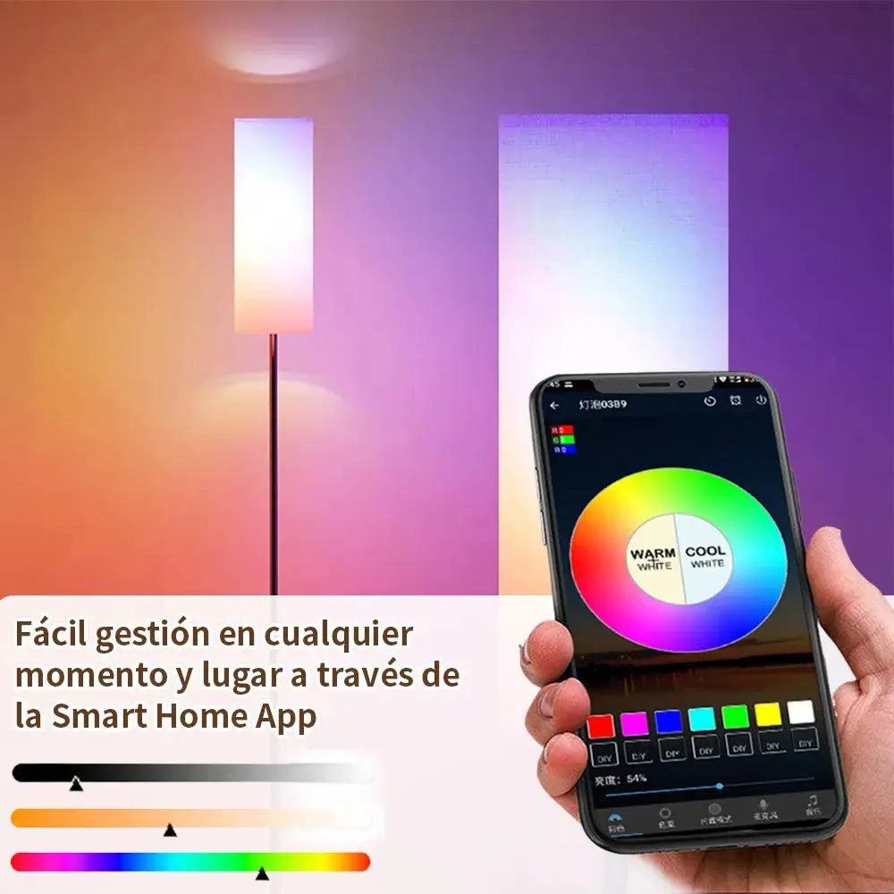 Lampara De Pie Moderna Rgb Foco Inteligente App Control