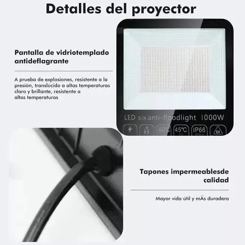 Reflector Led 1000w Ip66 Impermeable Antiexplosión Exterior