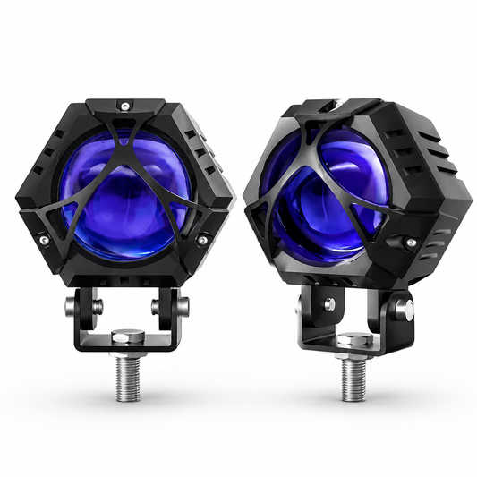2pcs Faros Auxiliares Lupa 120w Para Auto Moto Con Estrobo
