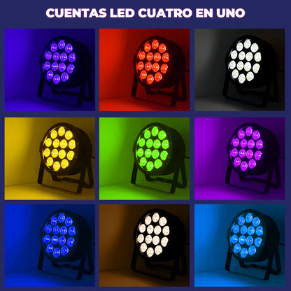 2 Pcs Cañón Led Par 168w Rgbw Dmx512 Profesional Para Dj
