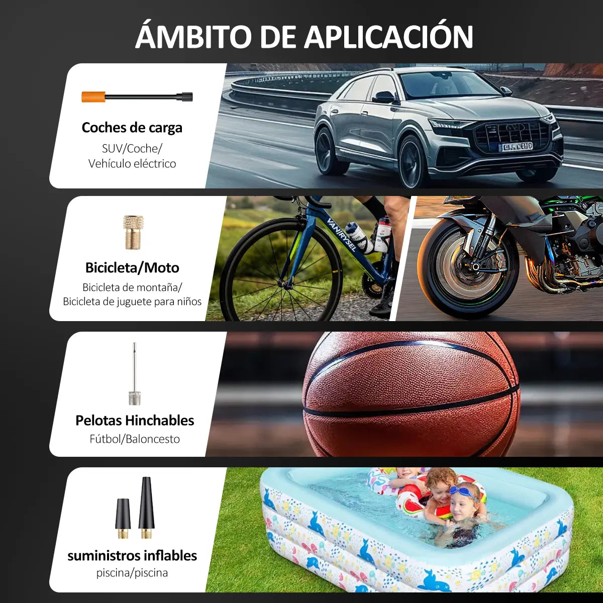 Jzzb® Bomba De Aire Inalámbrica Para Inflar Llantas Y Motocicleta