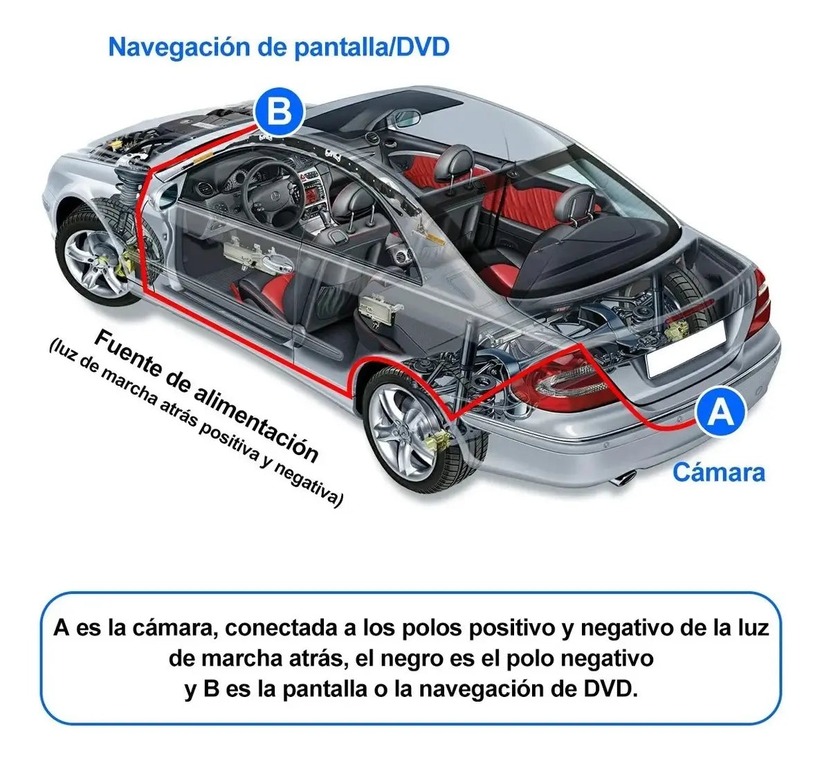 JZZB Cámara De Auto Reversa Con 12 Led Vision Nocturna Hd
