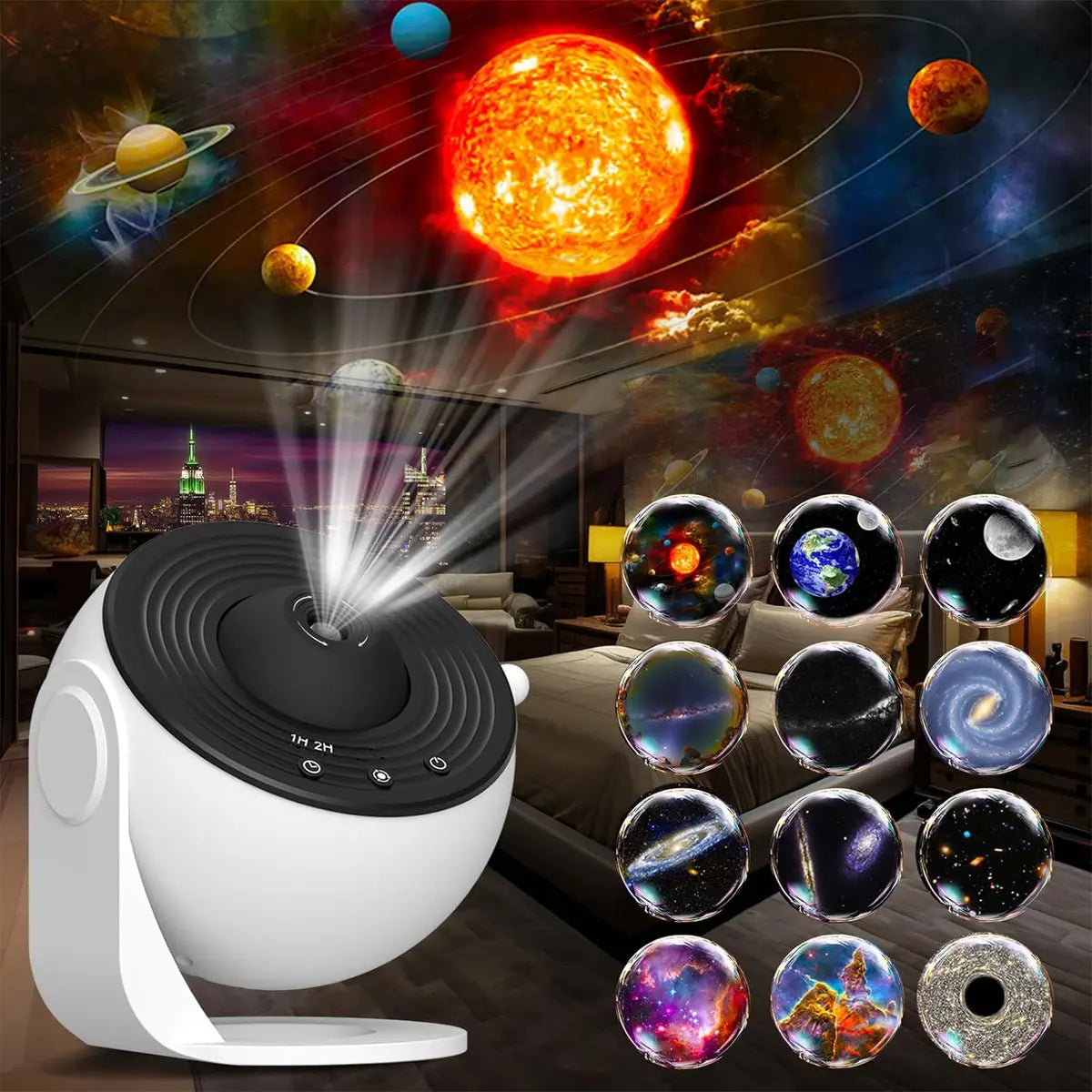 Proyector de Galaxia YULUO LED con 13 Discos y Proyección HD Ajustable