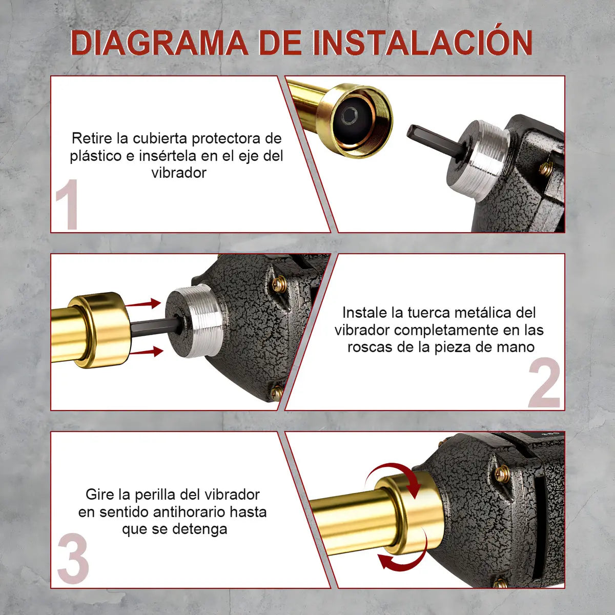 Jzzb® Vibrador Eléctrico Con 3m Chicote Para Concreto 2600w Herramienta De Vibración De Construcción, Columnas De Hormigón, Carreteras, Vallas Y Trabajos De Ingeniería Personal