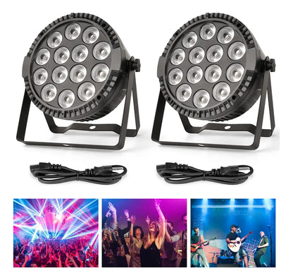 2 Pcs Cañón Led Par 168w Rgbw Dmx512 Profesional Para Dj