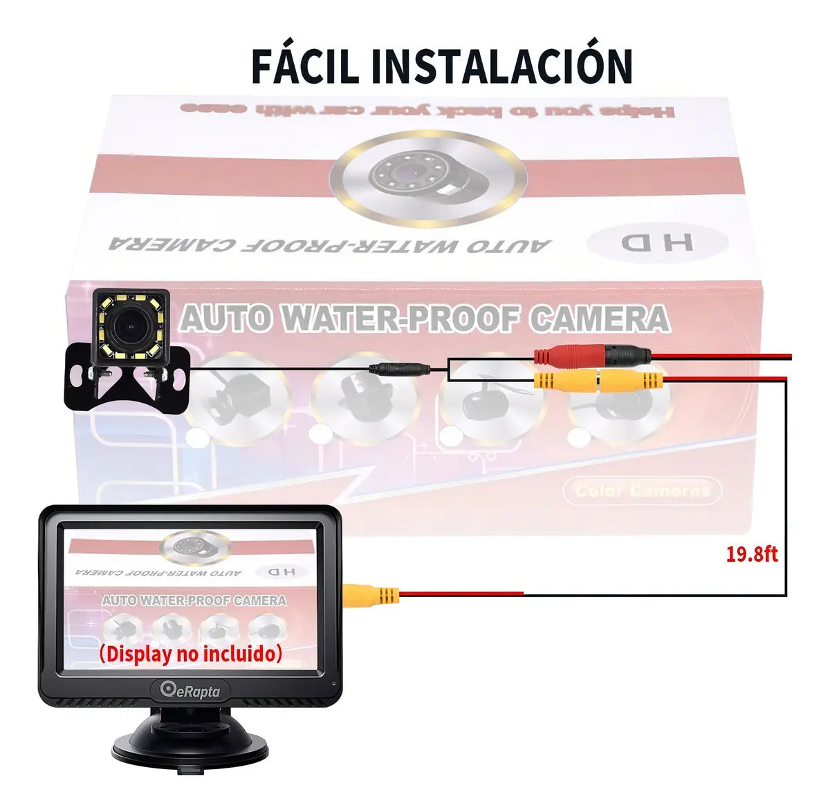 JZZB Cámara De Auto Reversa Con 12 Led Vision Nocturna Hd