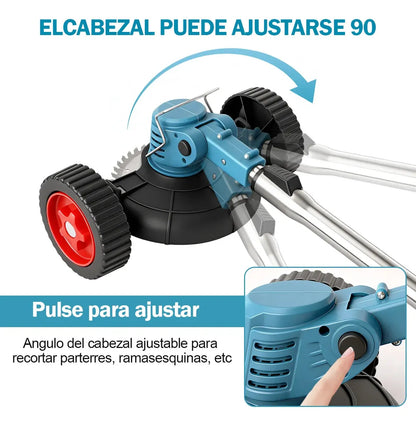 Desbrozadora Eléctrico Podadora Portátil Inalámbrica Con Ruedas Y 2 Baterías Accesorios Incluidos 11 Herramientas Para Jardineria Pasto Podadora Plegable