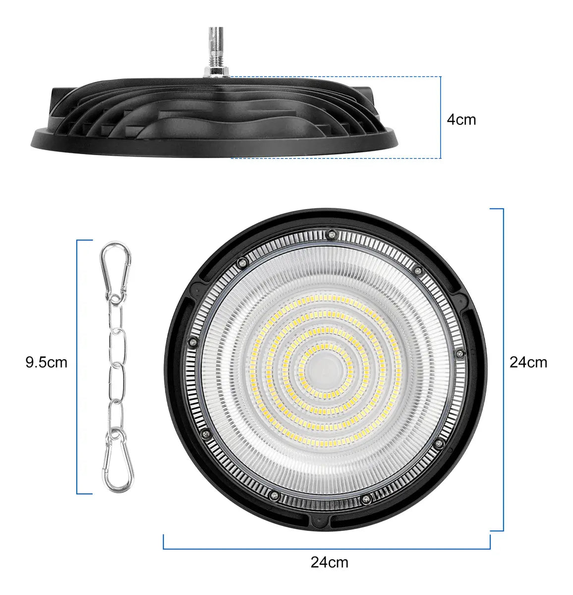 Lámpara LED Industrial UFO 300W JZZB Colgante Techo IP65 Aluminio luz blanca, cálida, neutra 100-265V lampara colgante 3 Color de la luz y Temperatura de color Alta Potencia