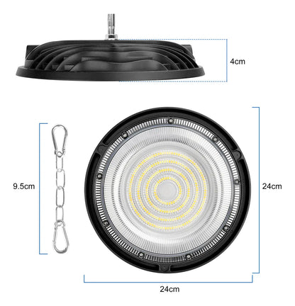 Lámpara LED Industrial UFO 300W JZZB Colgante Techo IP65 Aluminio luz blanca, cálida, neutra 100-265V lampara colgante 3 Color de la luz y Temperatura de color Alta Potencia