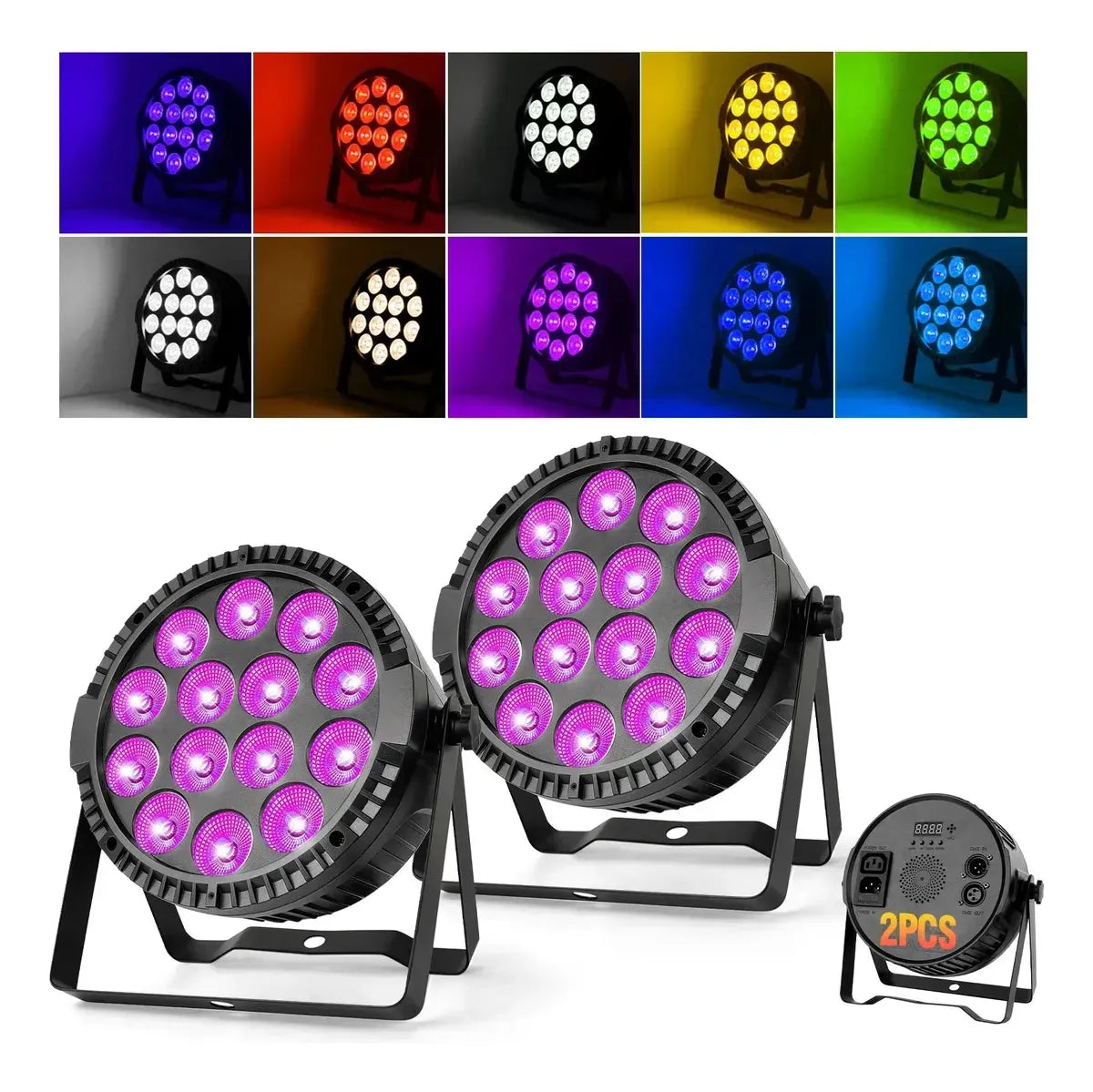 2 Pcs Cañón Led Par 168w Rgbw Dmx512 Profesional Para Dj
