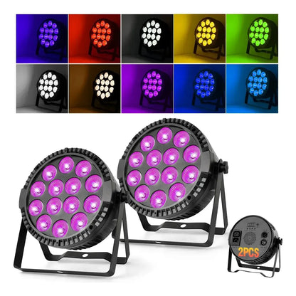 2 Pcs Cañón Led Par 168w Rgbw Dmx512 Profesional Para Dj