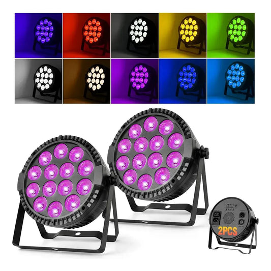 2 Pcs Cañón Led Par 168w Rgbw Dmx512 Profesional Para Dj