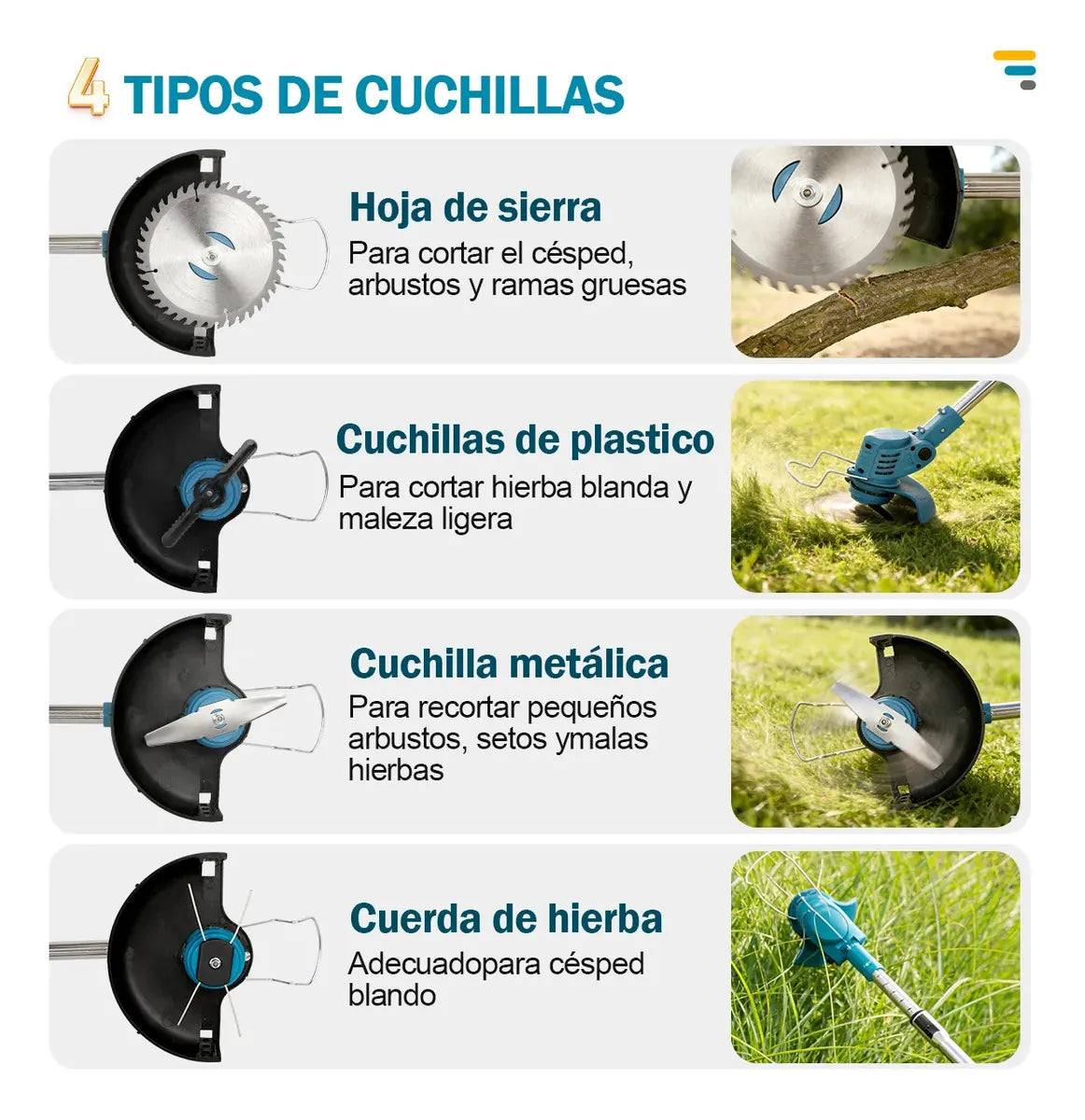 Desbrozadora Eléctrico Podadora Portátil Inalámbrica Con Ruedas Y 2 Baterías Accesorios Incluidos 11 Herramientas Para Jardineria Pasto Podadora Plegable