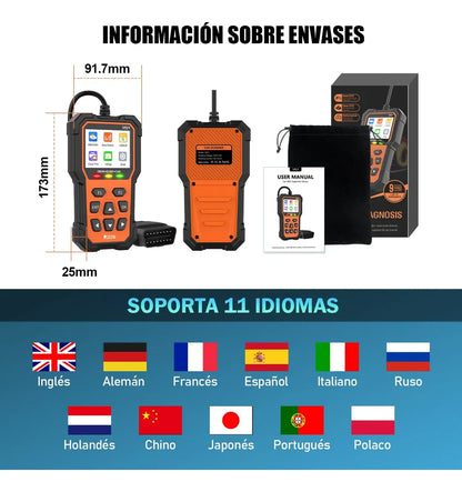 Jzzb V521 Escaner Automotriz Obd2 40000 Códigos Avería