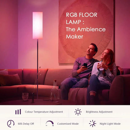 Lampara De Pie Moderna Rgb Foco Inteligente App Control