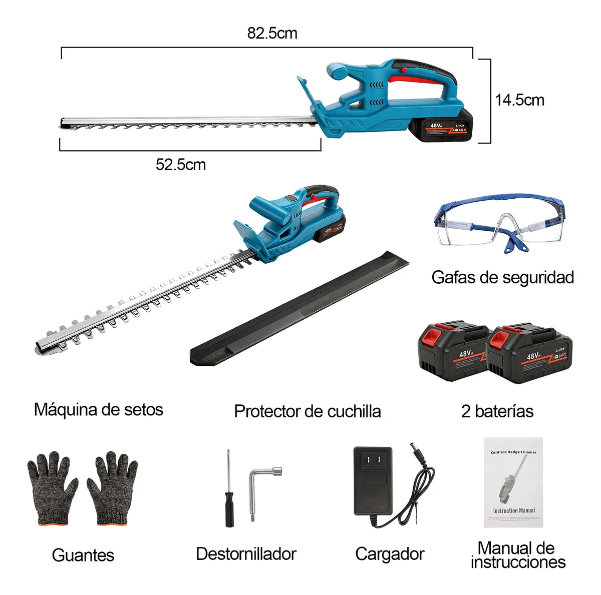 20  Inalámbrico 48v Cortasetos Serrucho Eléctrico Jardin