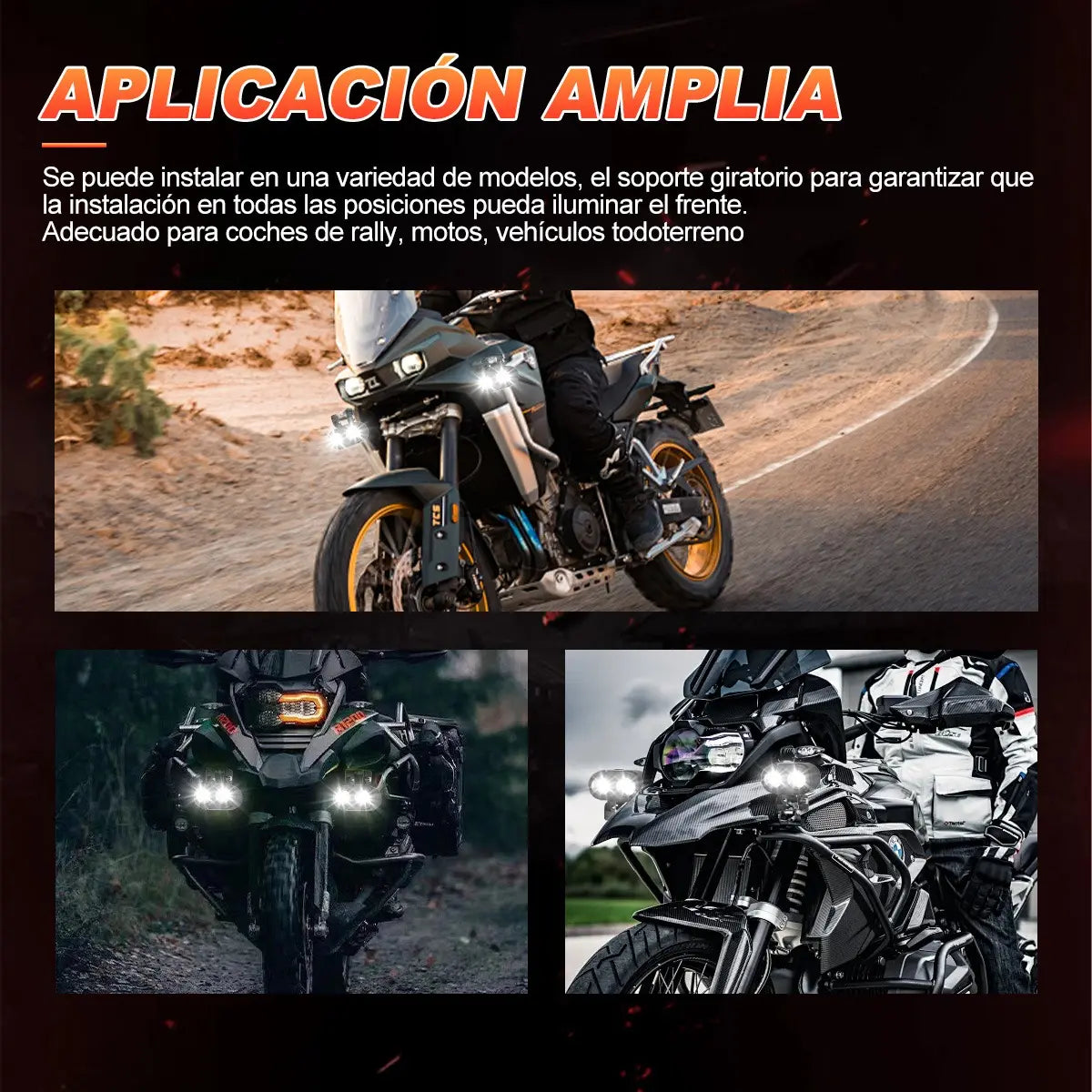 Par Faros Led Auxiliares Luces Foco Para Motos Auto 120w