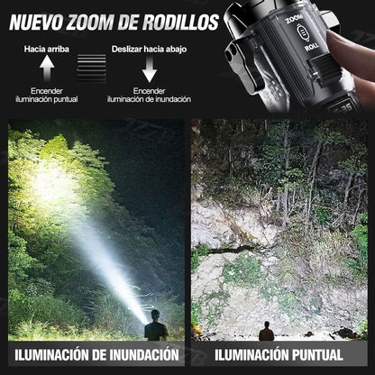 JZZB® 2pzs Linternas Recargables Led Lampara Tactica Camping 10000lm Con 5 Modos