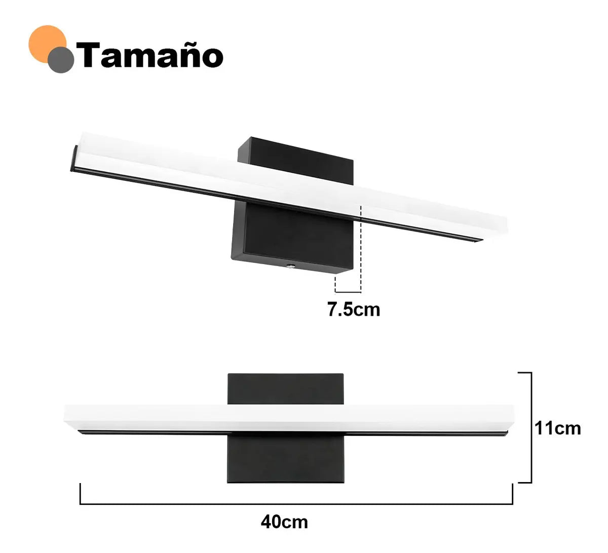 40cm Lámpara De Pared Led Tocador De Luz De Espejo Jzzb Luz Tricolor