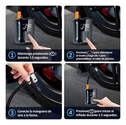 Jzzb® Bomba De Aire Inalámbrica Para Inflar Llantas Y Motocicleta