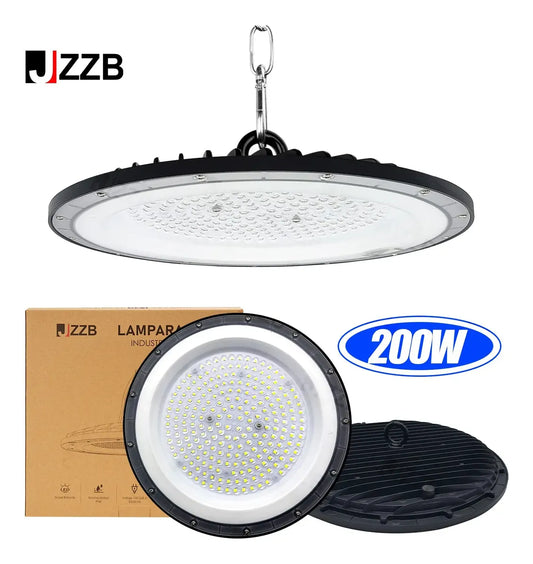 Lámpara Plafón LED Techo Negro 200W 20000lm JZZB UFO-200W Luz Blanca Fría