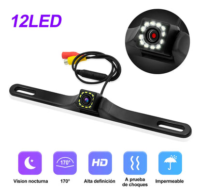 JZZB Cámara De Auto Reversa Con 12 Led Vision Nocturna Hd