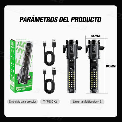 JZZB® 2pzs Linternas Recargables Led Lampara Tactica Camping 10000lm Con 5 Modos