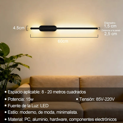 Lámpara Led De Pared Para Baño Interior Exterior 60cm 3 Tono