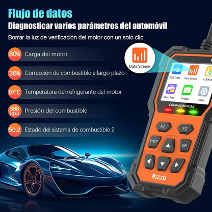 Jzzb V521 Escaner Automotriz Obd2 40000 Códigos Avería