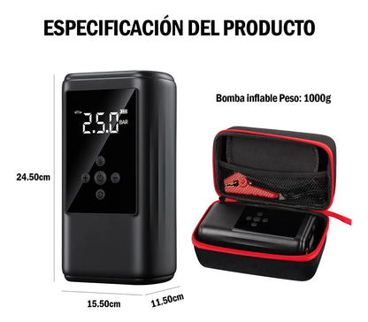 Arrancador de Batería y Compresor de Aire JZZB para Auto y Moto con Linterna