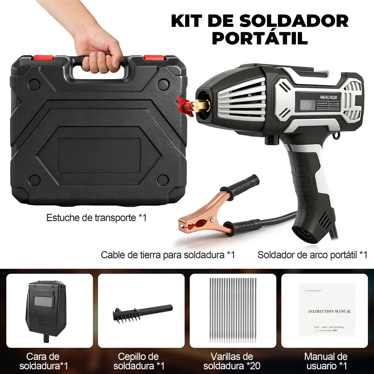 Soldadora Inversora Portátil 110v Igbt 20 Varillas Soldadura