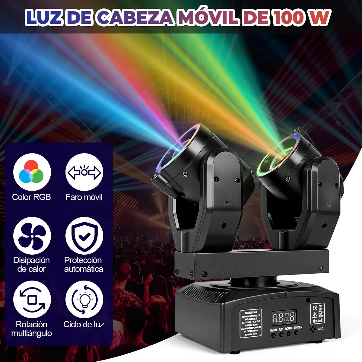 Láser 100w Doble Cabeza Giratorio Fiestas Dj Bar Eventos Sho