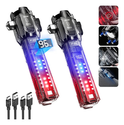 JZZB® 2pzs Linternas Recargables Led Lampara Tactica Camping 10000lm Con 5 Modos