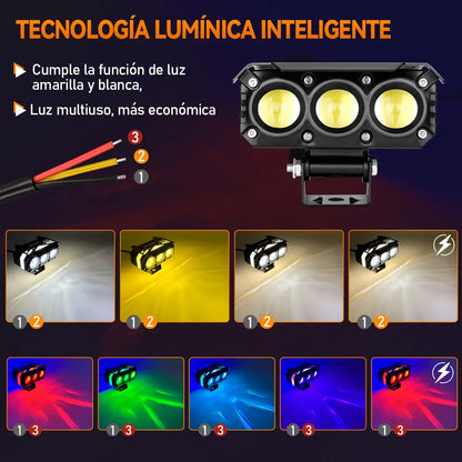 Faros De Lupa Luz Led Spot Luz Para Moto Ojo Diabólico 2pz