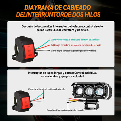 Faros De Lupa Luz Led Spot Luz Para Moto Ojo Diabólico 2pz