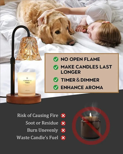 Lámpara Calentadora Velas Madera Temporizador Vela Regalo