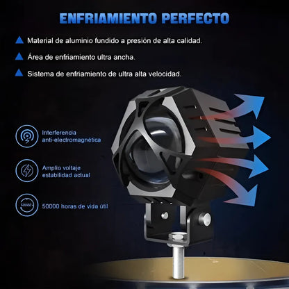 2pcs Faros Auxiliares Lupa 120w Para Auto Moto Con Estrobo