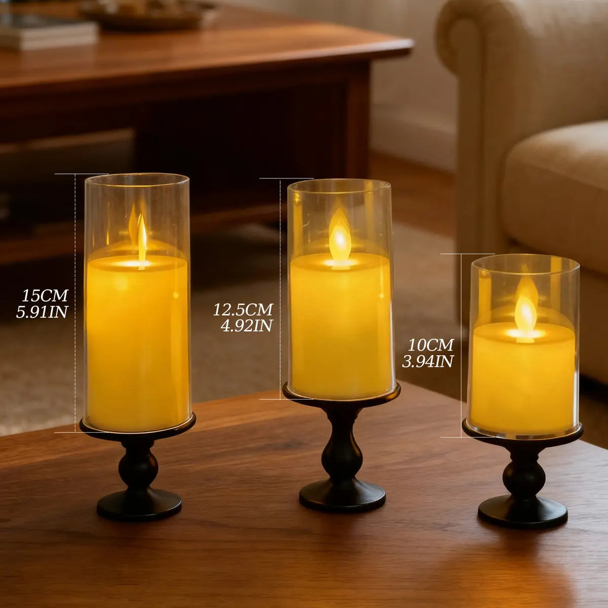 3 Velas Led Electrónicas Sin Llama Para Decorar Fiestas