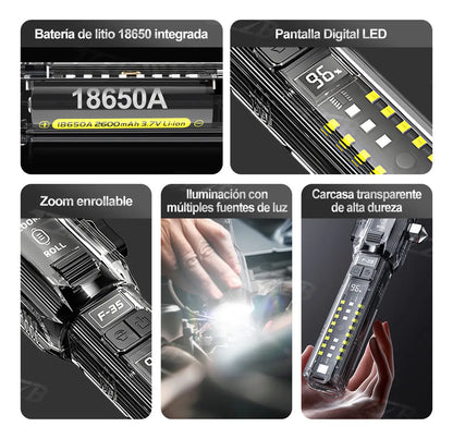 JZZB® 2pzs Linternas Recargables Led Lampara Tactica Camping 10000lm Con 5 Modos