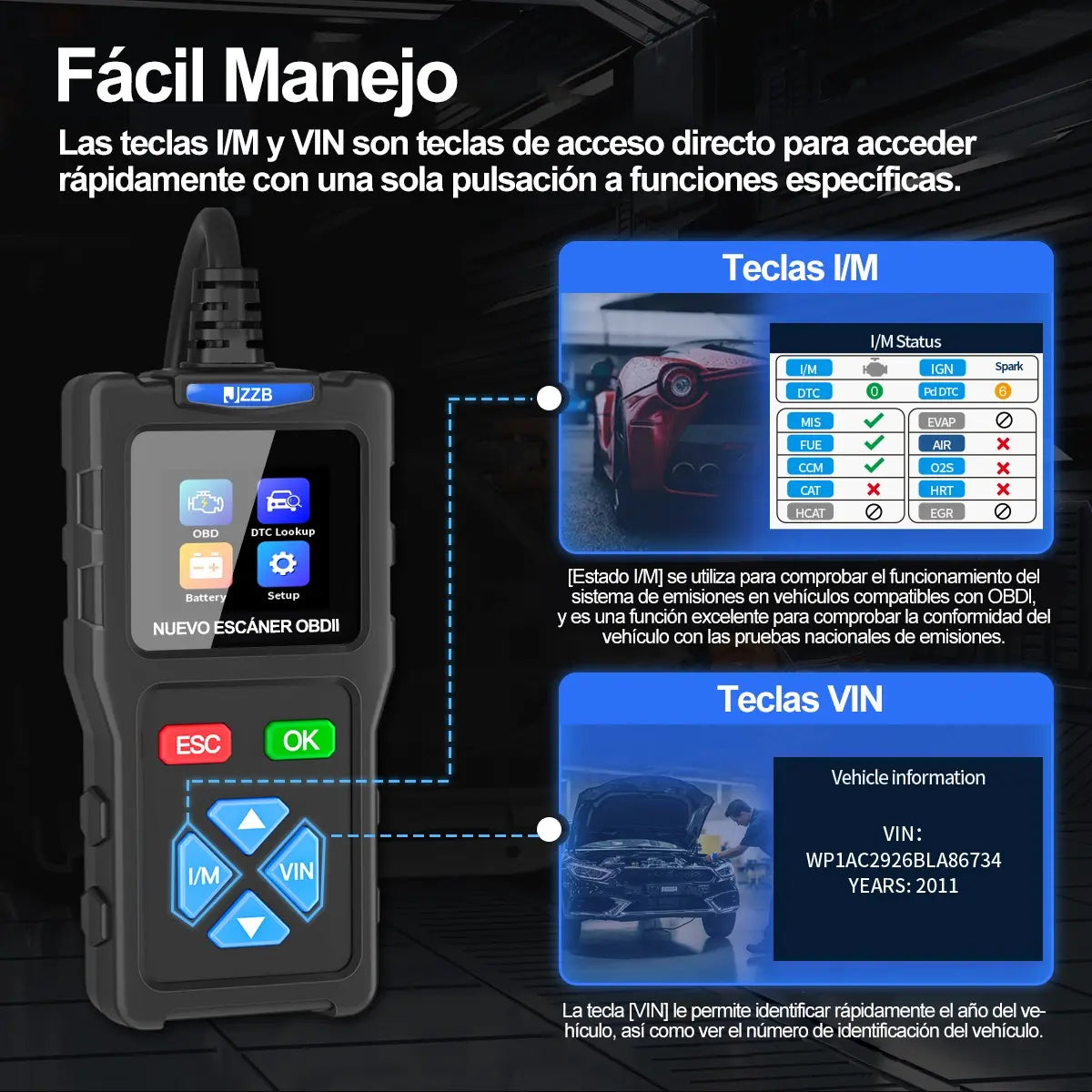 Jzzb Scanner Lanza El Escáner Automotriz Obd2 Mejor Económic