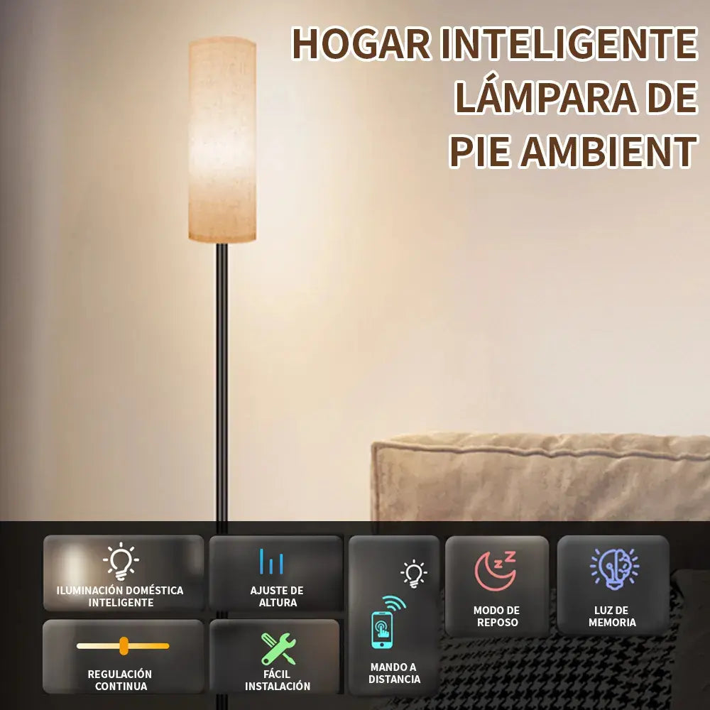 Lampara De Pie Moderna Rgb Foco Inteligente App Control