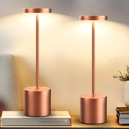 2x Lámpara De Mesa Recargable Led Luz Ambiental Restaurante