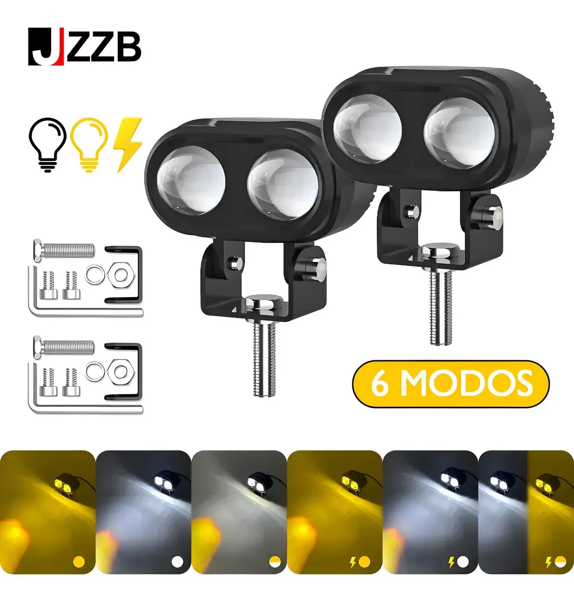 Par Faros Led Auxiliares Luces Foco Para Motos Auto 120w
