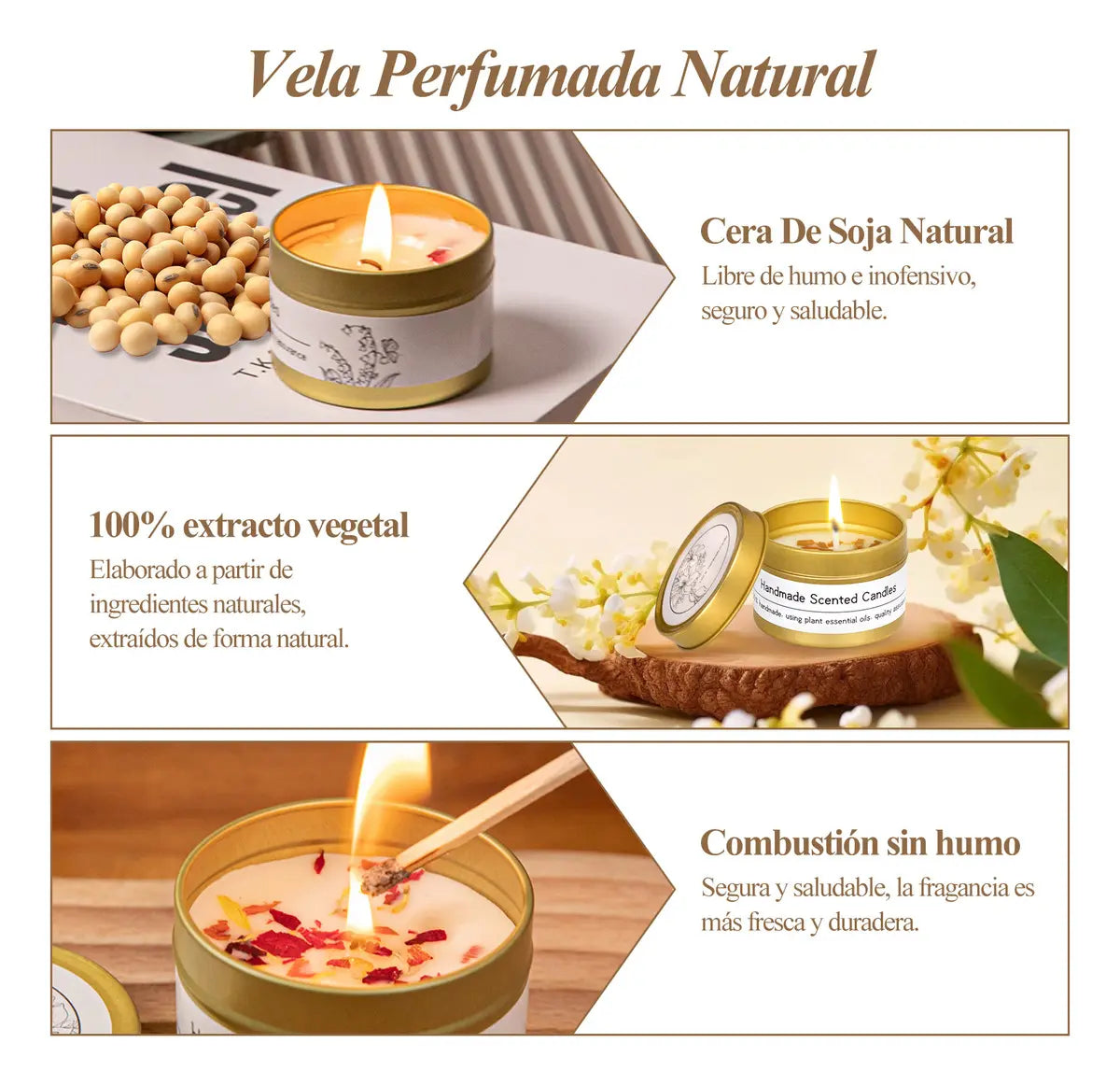 Vela De Aromaterapia, 4 Piezas Velas Aromaticas Cera De Soja - Ideal Para Meditación, Yoga, Baños O Cualquier Momento De Tranquilidad, 100% Cera De Soja Natural, Regalo Perfecto